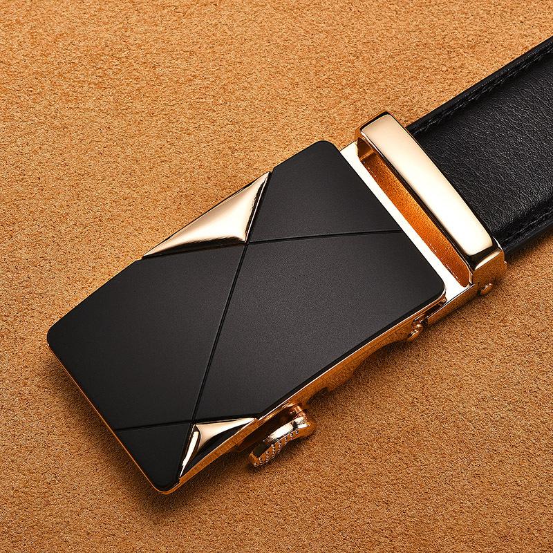 Men'S Automatic Buckle Belt True Two-Layer Cowhide Automatic Buckle High-End Men'S Pants Belt Business Source