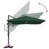 Green Sun Umbrella 351 x 250 x 253 cm Polyester and Aluminum