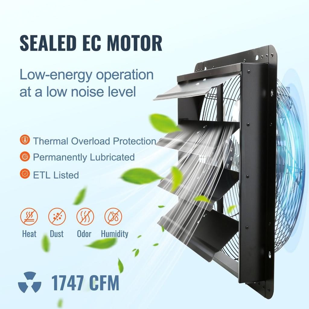 Shutter Exhaust Fan Shop Exhaust Fan 406 mm Remote Control Wall-mount EC