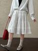 Lu Xi French Pastoral Lace Patchwork Skirt - Women's Spring Elastic Waist Half Skirt