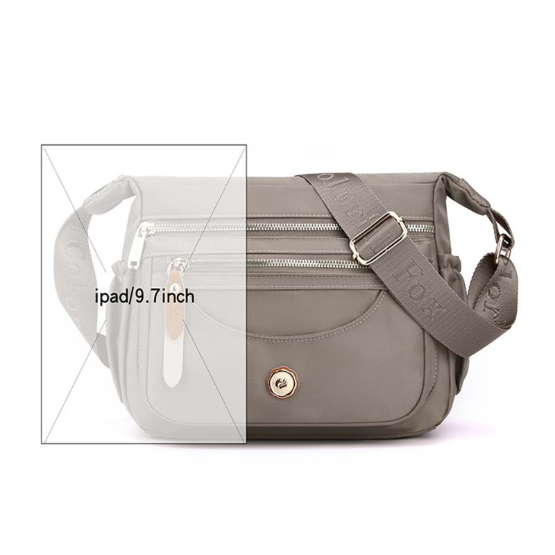 Multi-layer Shoulder Bag Large Capacity Waterproof Nylon Crossbody Bag Ladies Casual Mobile Phone Backpacks