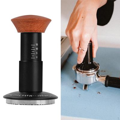 Coffee Tamper Distributor Barista Tool Powder Wooden Handle Pressing