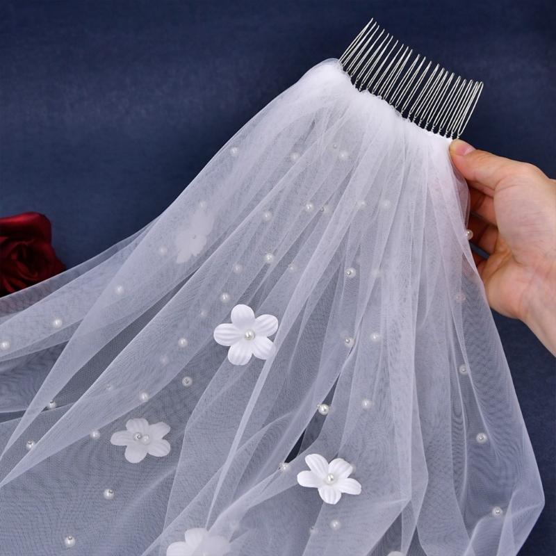 Romance Beaded Bridal Veils Long U Shape Chapel Train Veils For Bride Beach Church Wedding And Special Event Photoshoots