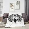 Artistic Pattern P-Peacock Throw Soft Warm Throw Blanket for Bedroom Living Room Bed Travel Camping Picnic Gift