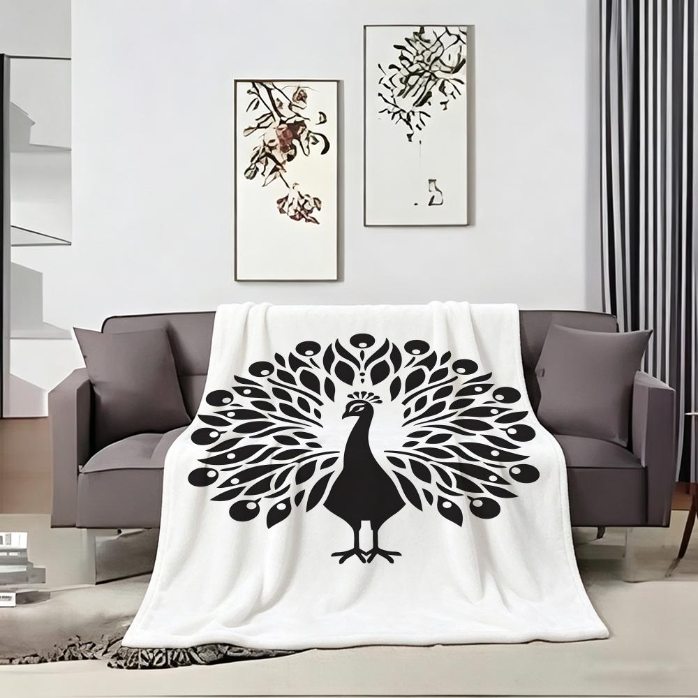 Artistic Pattern P-Peacock Throw Soft Warm Throw Blanket for Bedroom Living Room Bed Travel Camping Picnic Gift
