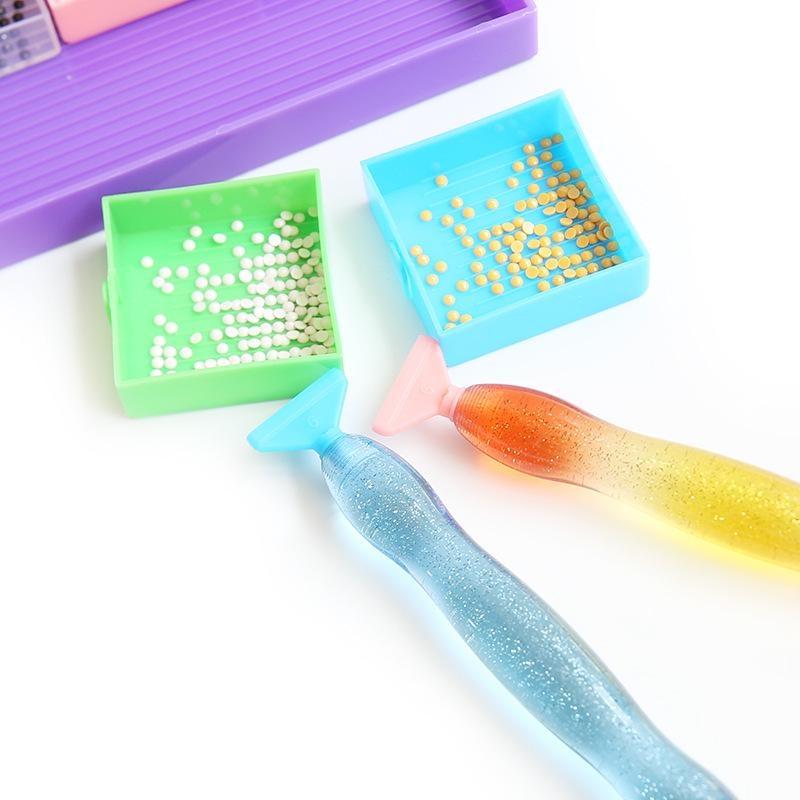 Outil de peinture diamant 5D, stylo à pointe en résine, nouveau stylo de peinture diamant avec conception de fil, Kits de têtes de stylo multi-placeurs