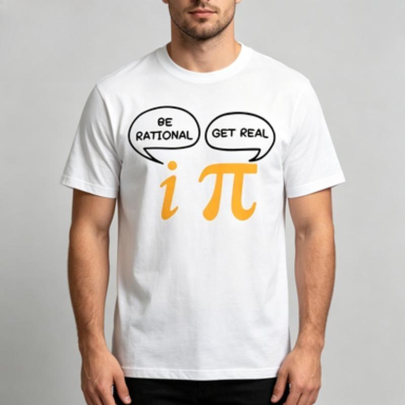 Unisex 100 Cotton T Shirt Be Rational Get Real I Pi Math Joke Graphic Nerd Mathematics Lover Casual Male Short Sleeve Tee Tops