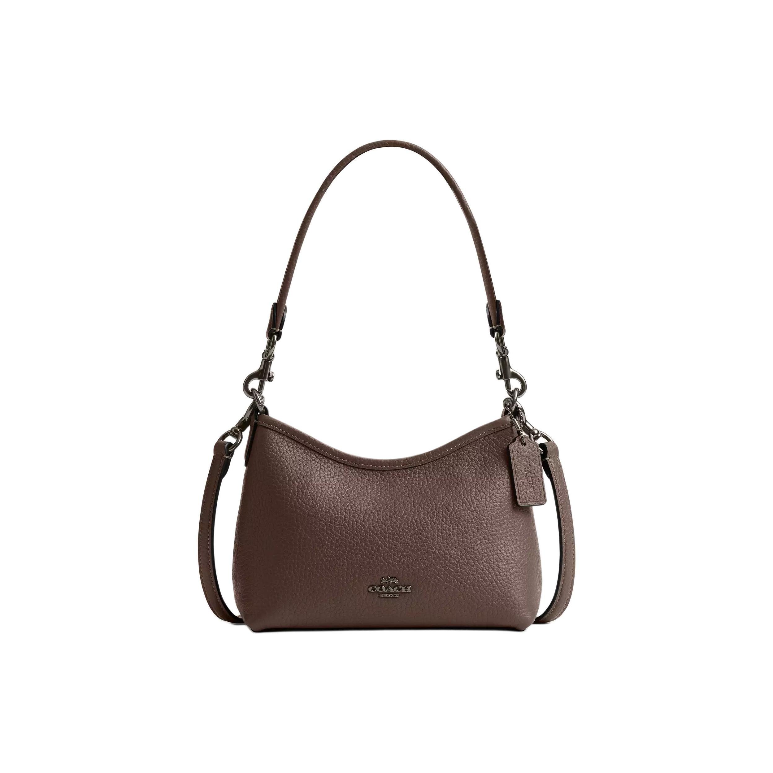 Coach Laurel 19 Letter Logo Detachable Leather Crossbody Shoulder Bag Small Women bags Brown CBH16-QBCBD Basic Set (Bag+Dust Bag)