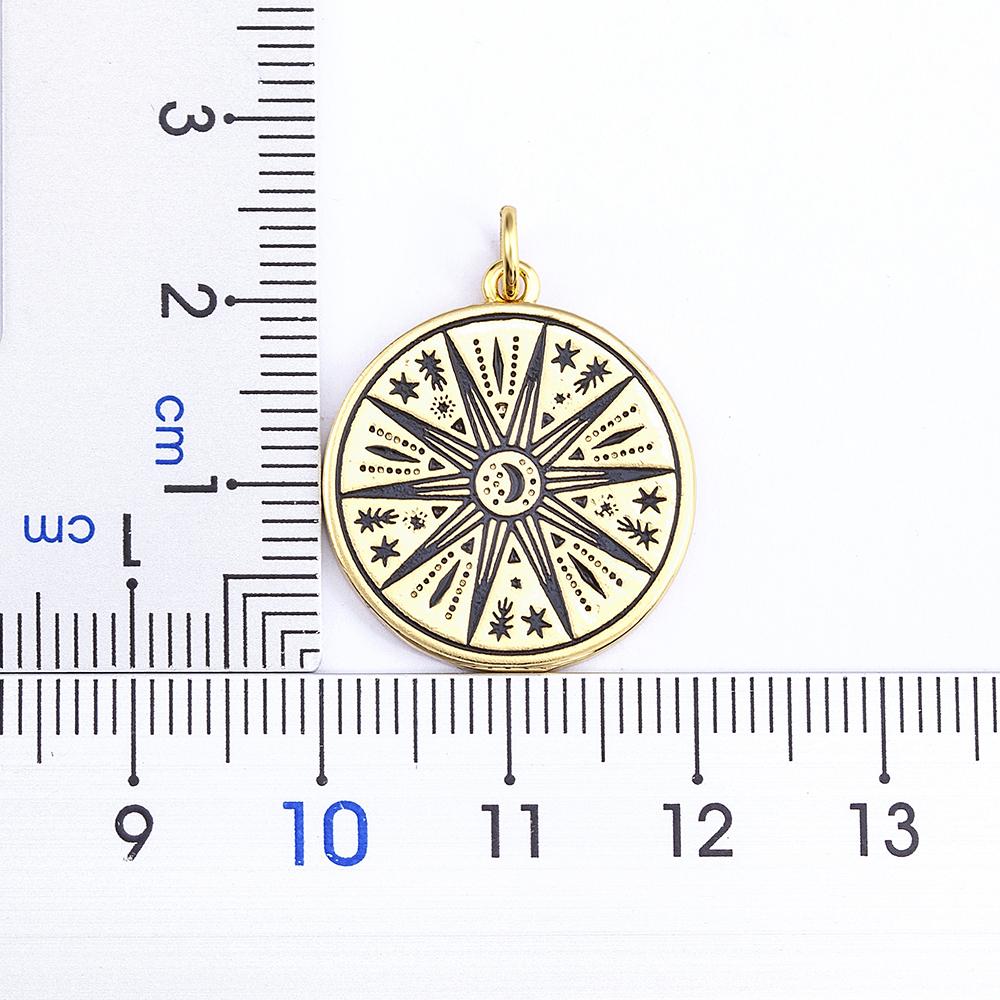 New Design Punk Style Sun Totem Inlaid Moon Shape Pendant Necklace Copper Zircon Women's Simple Personalized Jewelry Lucky Gifts