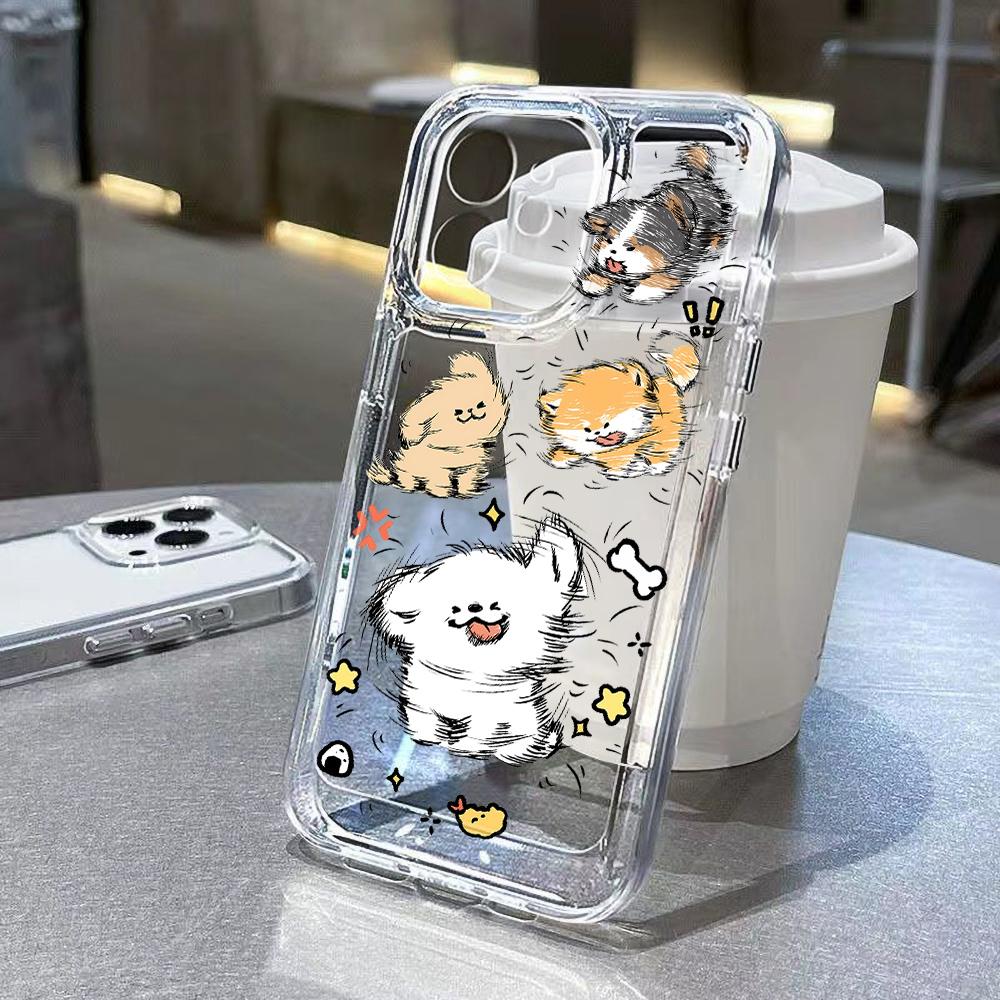 Cute Dog Phone Case For Samsung A55 Case S24 S25 Ultra S23 S24 FE A35 A54 5g A34 A25 A24 A53 A52 A32 A23 A15 A06 A72 A16 Cover