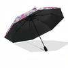 1pc Cats and Flowers Pattern Umbrella with Plastic Handle,Suitable for All Seasons UmbrellaPT527