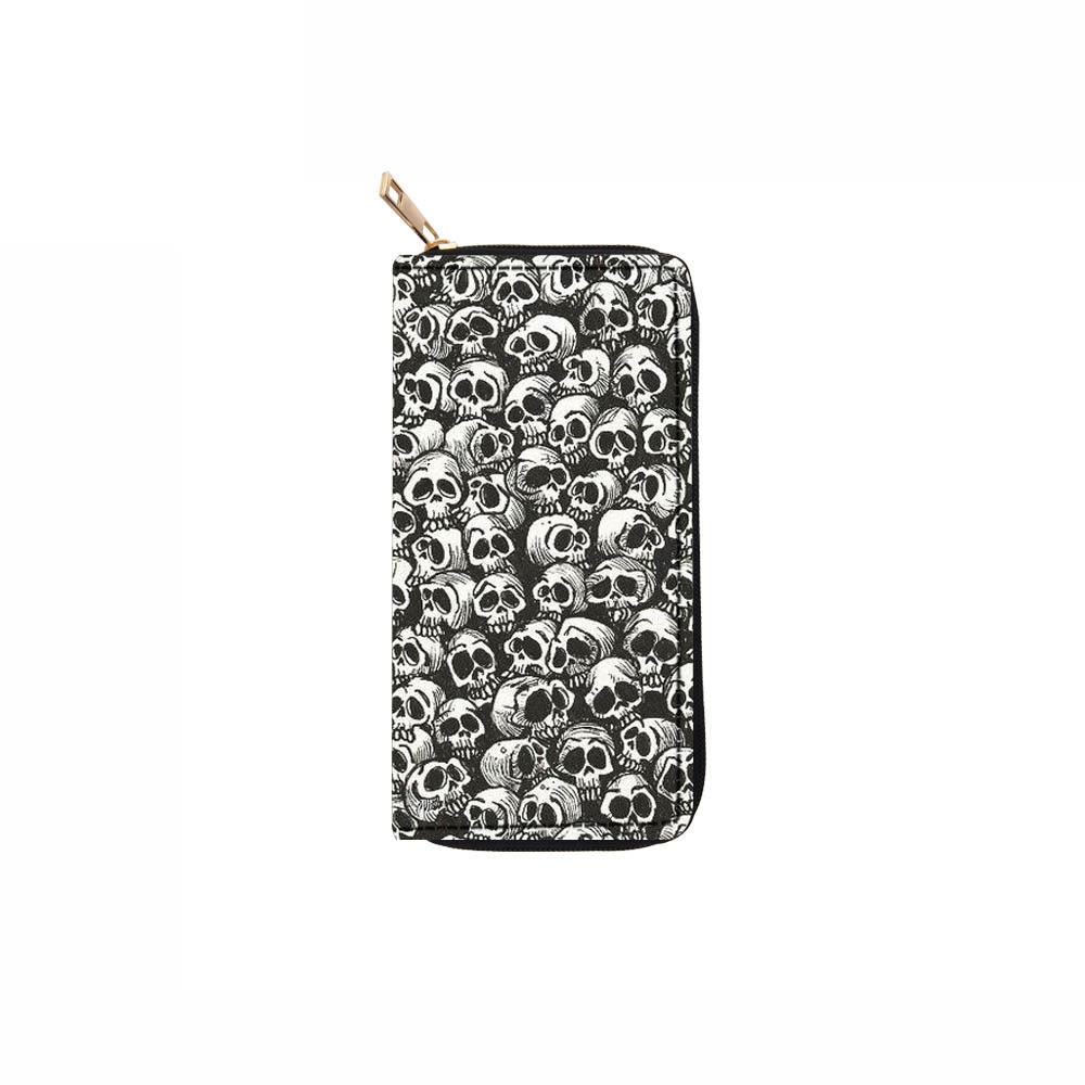 Cartoon Skull Long Zipper Wallet Christmas Horror Night Clutch Wallet
