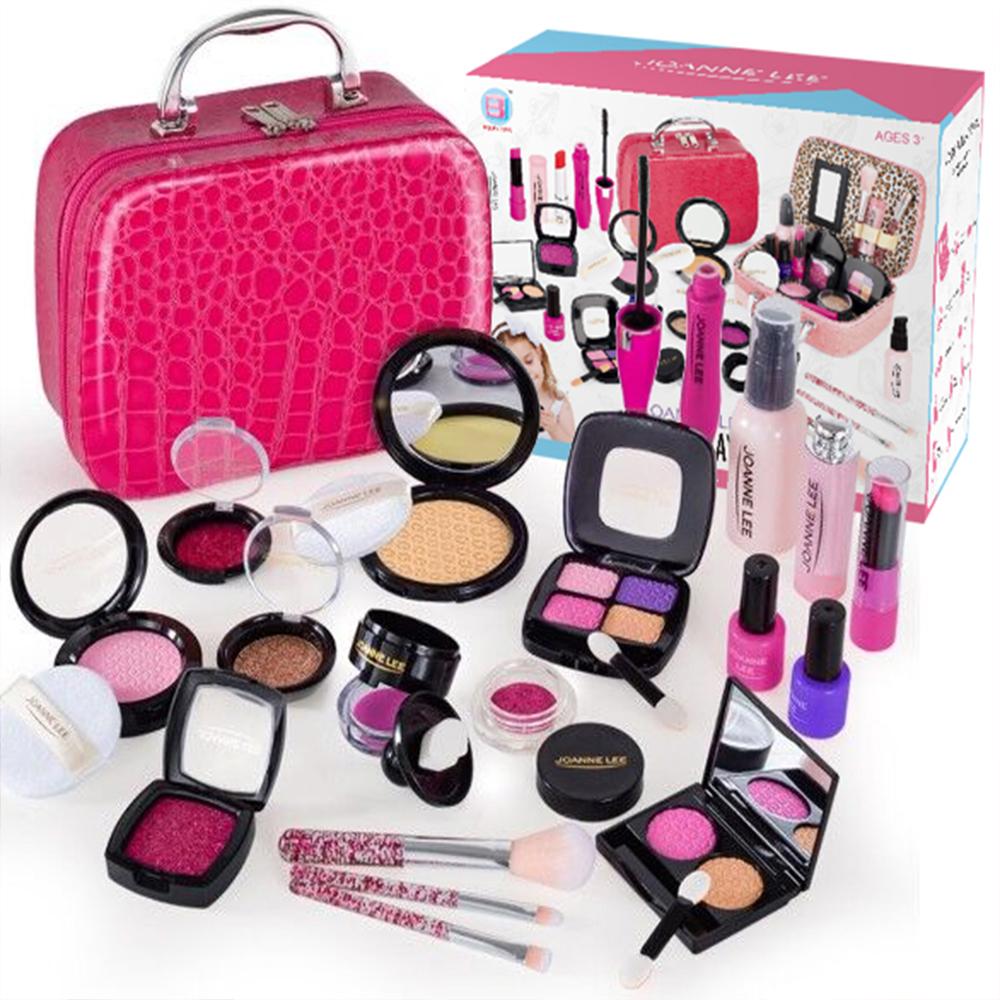 Pretend Makeup Kit for Girls, Pretend Play Makeup Set for Kids - with Christmas Birthday Makeup Bag, Toy Makeup Set for Toddlers