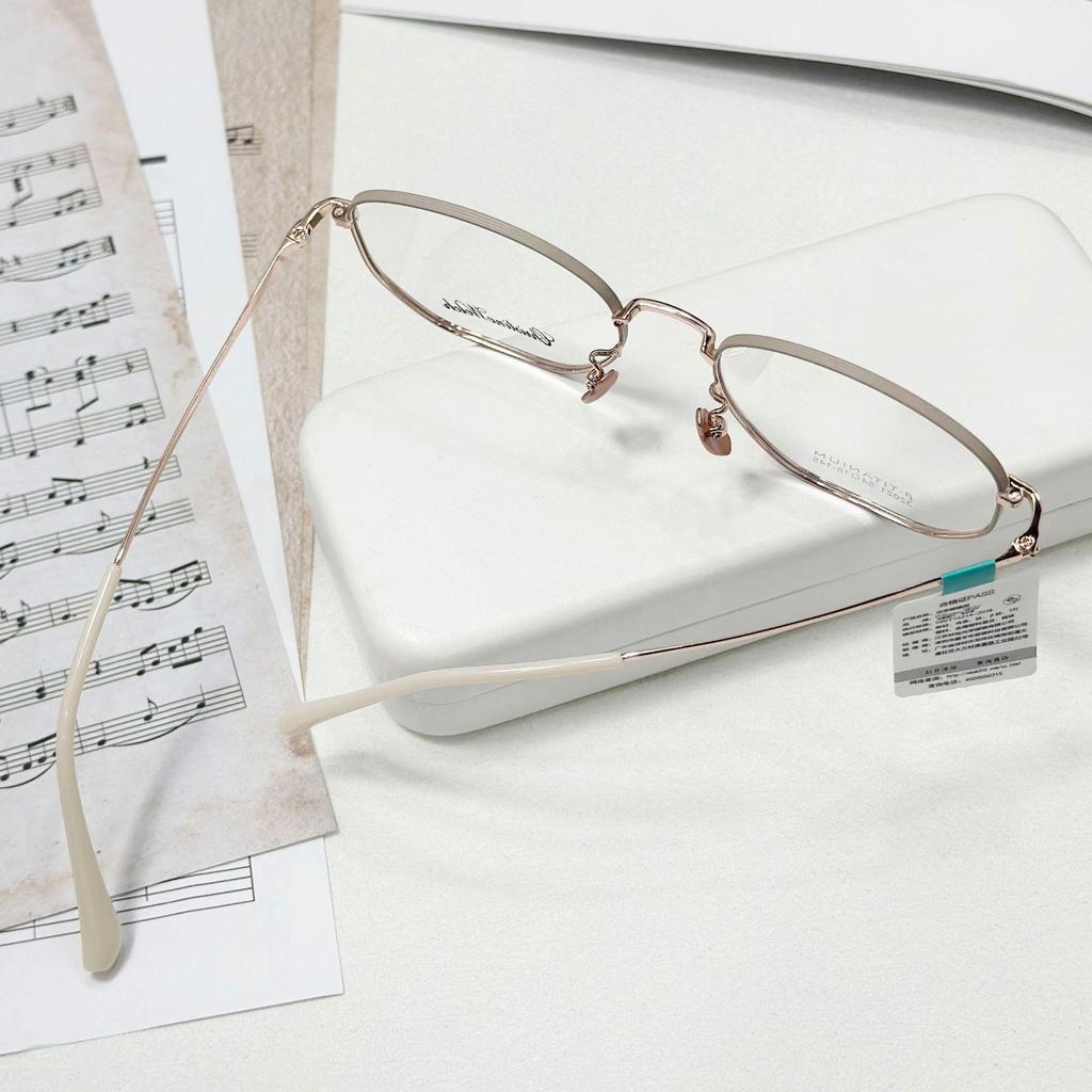 Ultralight Semi-Titanium Myopia Eyeglass Frames, Retro Style, Prescription-Fittable for Men & Women, Suitable for Large or Round Face.