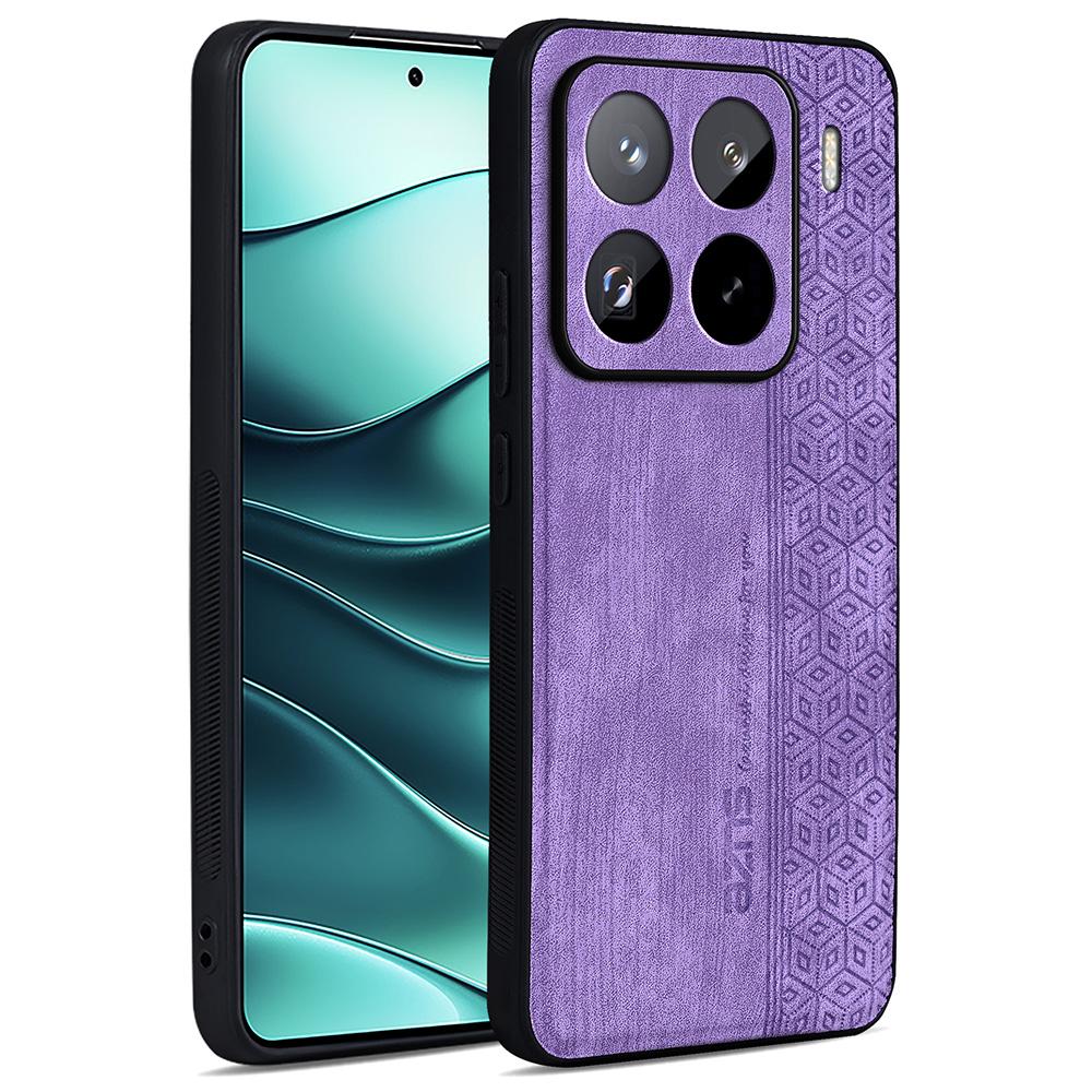 

AZNS For Xiaomi 15 Pro Case Protective PU Leather Covered TPU Phone Shell Purple