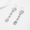 Retro Charm Irregular Circle Liquid Metal CCB Pleated Hammered Long Tassel Dangle Earrings for Women Fashion Jewelry Accessories