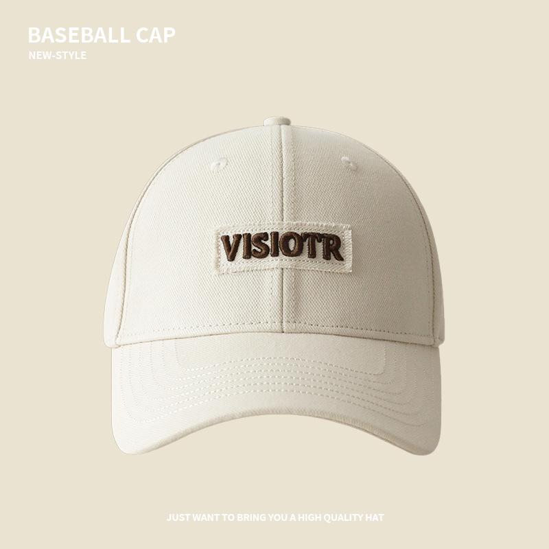 Baseball cap female spring and summer deep-topped wide-brimmed big-headed cap couple Joker tide show face small sun visor.