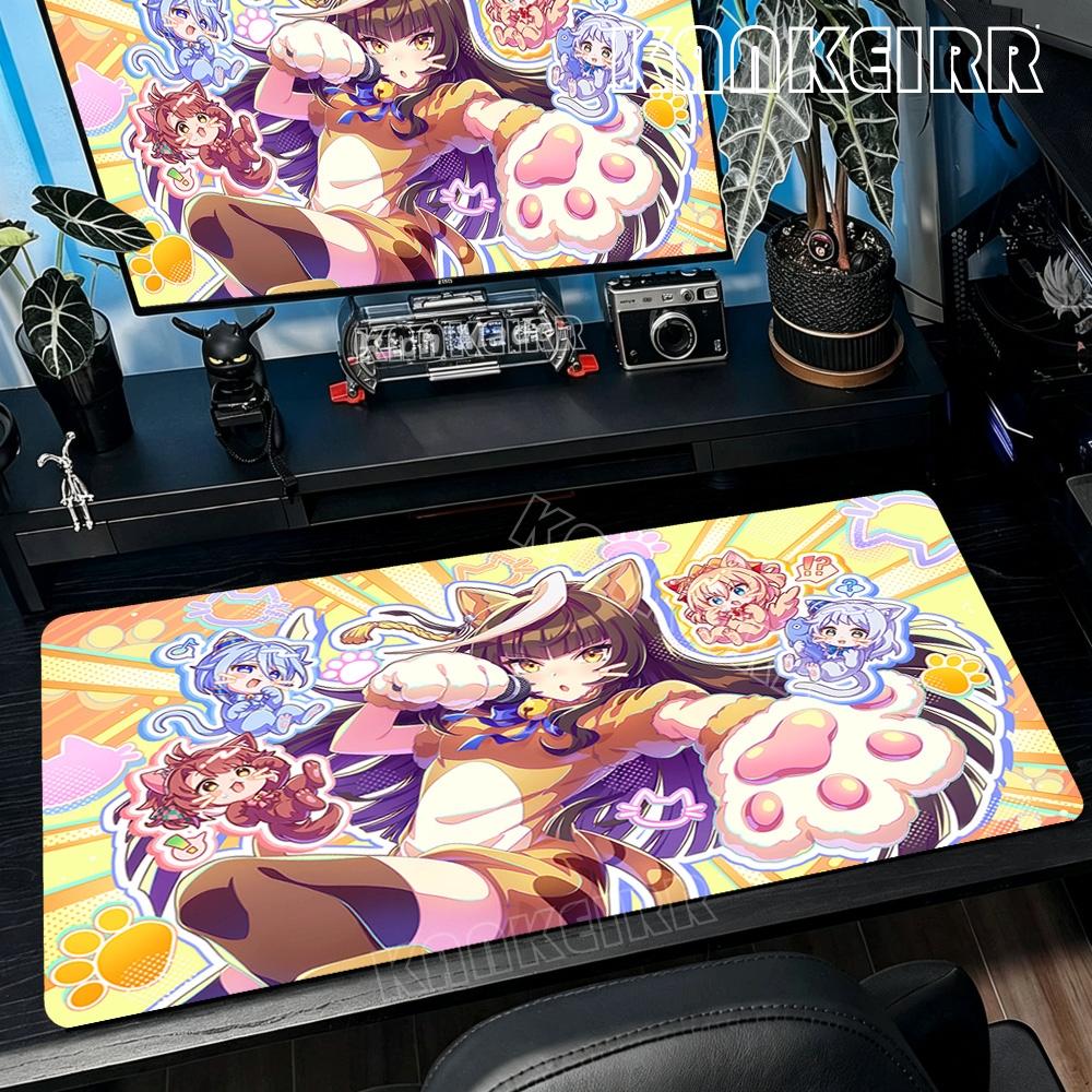 Large Gaming Mouse Pad Umamusume Pretty Derby Lock Edge Rubber Base Desk Mat For Pc Laptop Gamer Esports Accessories Big Carpet