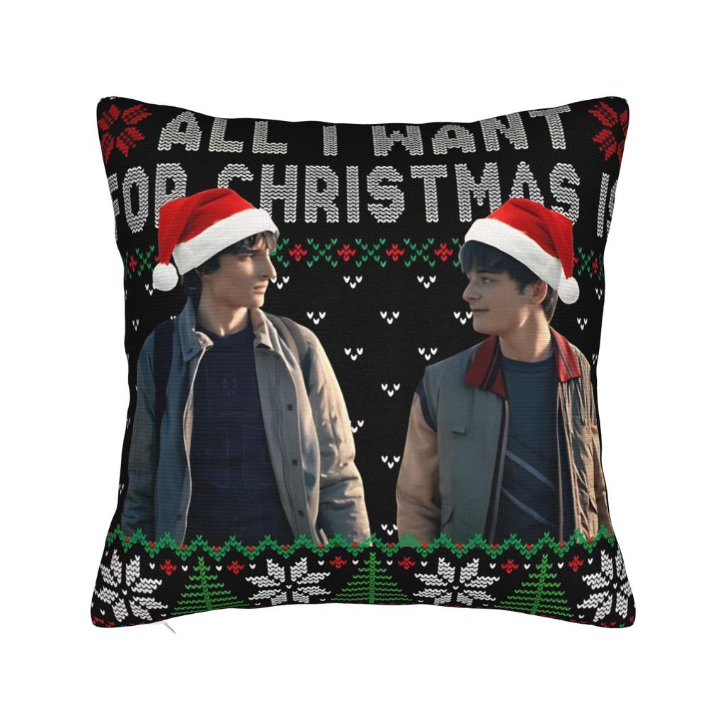 All I Want For Christmas Is Byler Endgame Finns Wolfhards Throw Pillow Cover Cushions For Sofa Funny Pillowcover Home Decor