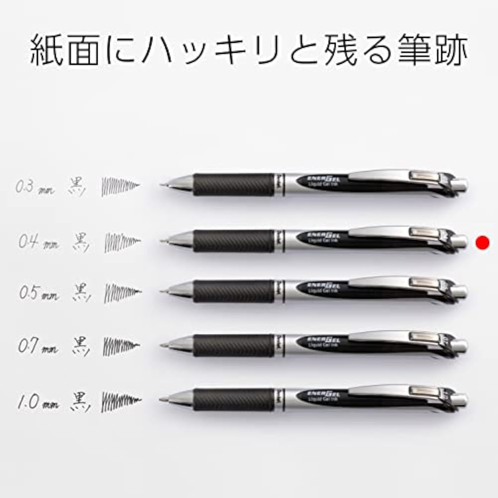 Pentel Ballpoint Pen Gel Ink Gel Knock Type 0.4mm Silver Shaft XBLN74-A Black