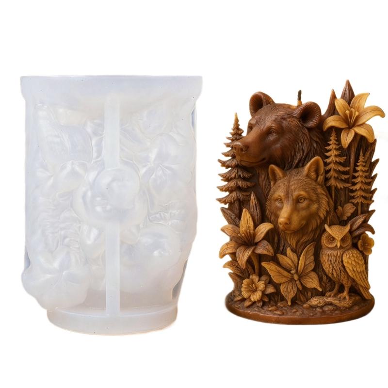 

Small Bear Silicone Candle Molds Animal Silicone Mould for Making Candle Soap Home Decoration Cement Figurine Resin Art 1