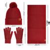 Wool Knitted Hat, Scarf, and Glove Set