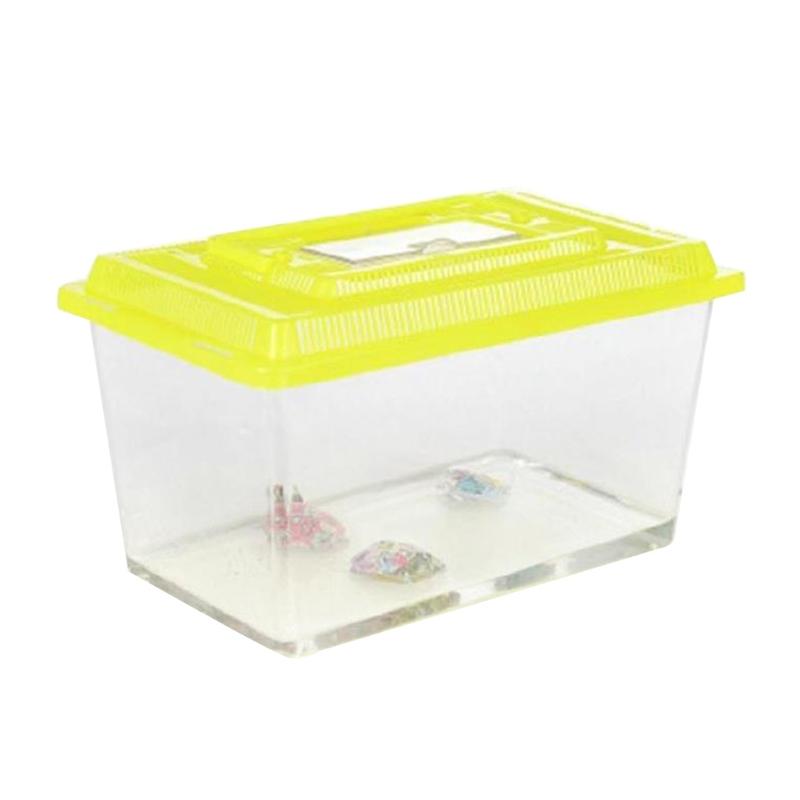 Portable Handheld Plastic Fish Tank Transparent Cutout Design For Turtle Petfish