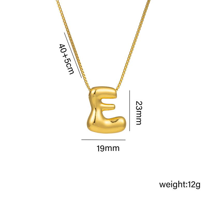 Creative A-Z Balloon Bubble Letter Pendant Neckalce for Women Gold Plated Chunky Initial Necklaces Jewelry Birthday Gift