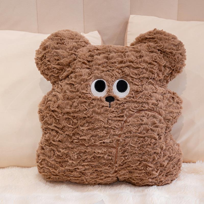 Soft and Cute Big-eyed Dog Plush Toys on The Bedside Home with Pillow and Brown Bear Sleeping Pillow and Office Waist with Girl Birthday Gift