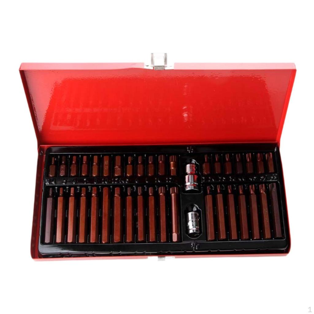 40 Pieces Star Hex Sockets Bit Kit 1/2inch 3/8inch Drive Torx Spline