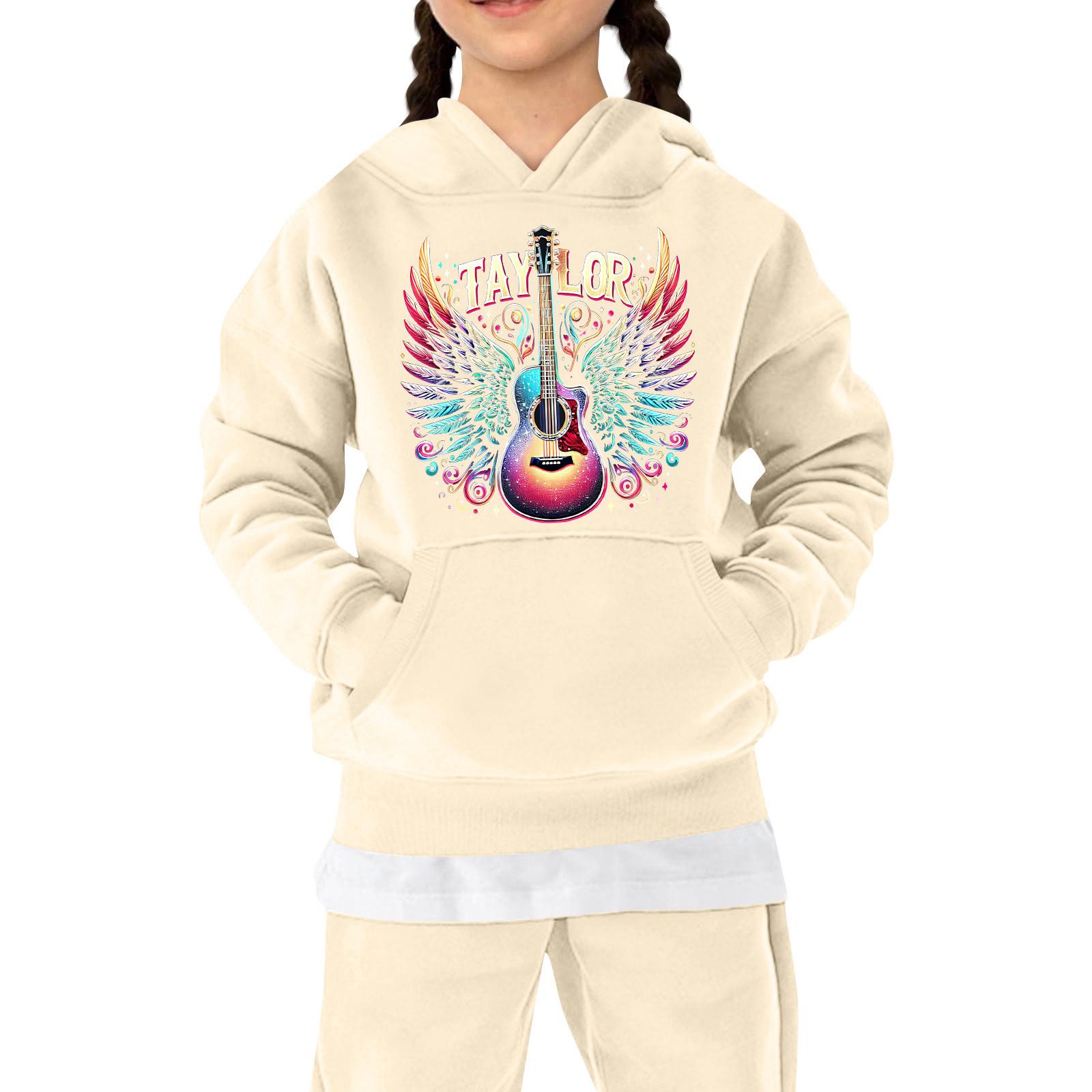 

Детская толстовка для мальчиков и девочек с принтом, длинный рукав, капюшон, карман 100 бежевый