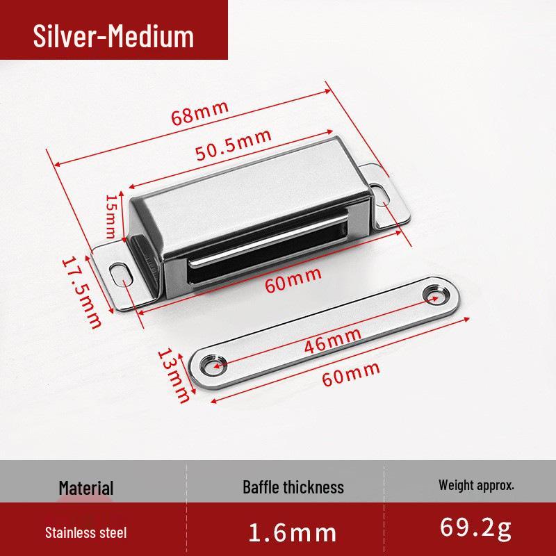 Chiusura Magnetica per Ante di Armadi e Fermo in Acciaio Inossidabile