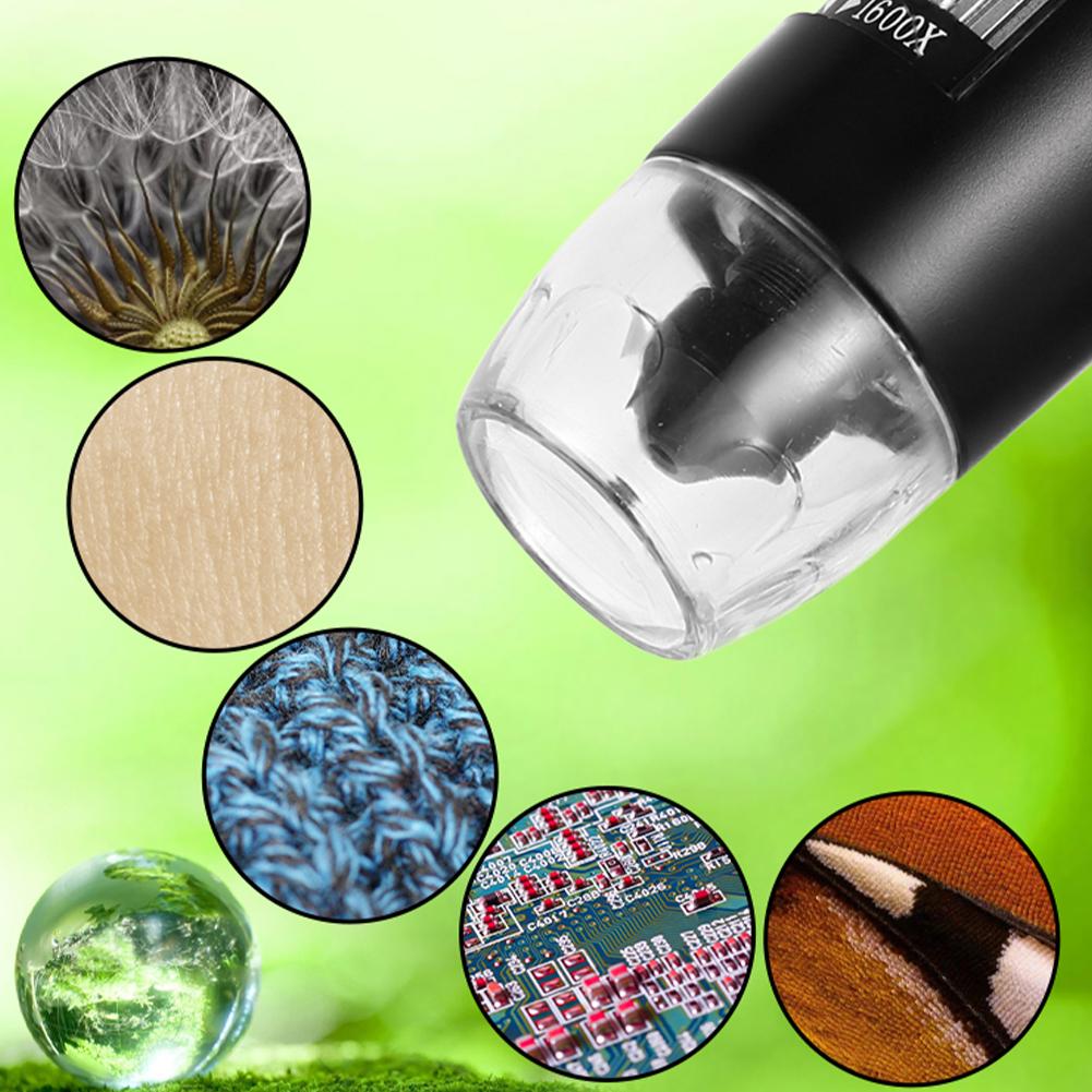 Digitální mikroskopický fotoaparát UYANGG 1600X 3v1 Type-C USB elektronický mikroskop pro pájení LED lupa pro opravy mobilních telefonů