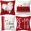 New Valentine's Day Pillow Case Line Printed Letters Love Home Sofa Cushion Case Bedroom Pillow Case
