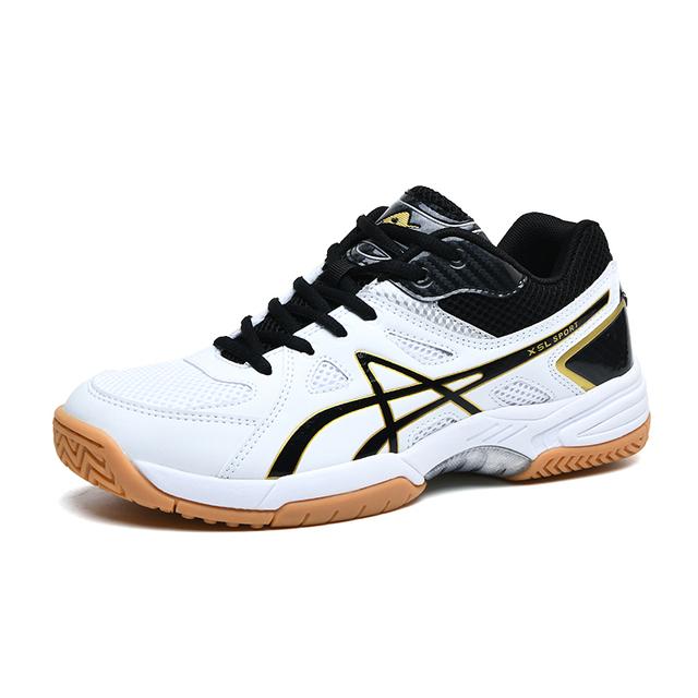 Scarpe Unisex Da Badminton, Pallavolo E Tennis - Leggere, Antiscivolo, Traspiranti (Tomaia In Mesh, Suola TPU/MD) - Bianco/Blu O Bianco/Rosso (Taglie 36-45 EU)