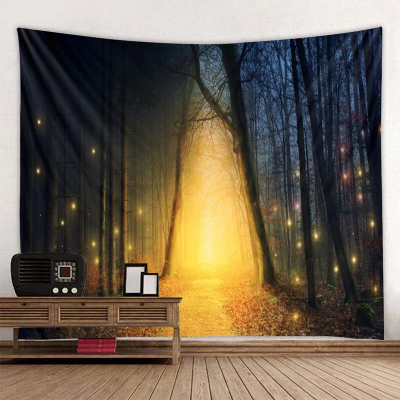 Green Jungle Tapestry Beautiful Natural Forest Large Wall Hanging Hippie Bohemian Mandala Wall Art Home Decoration 8 Sizes