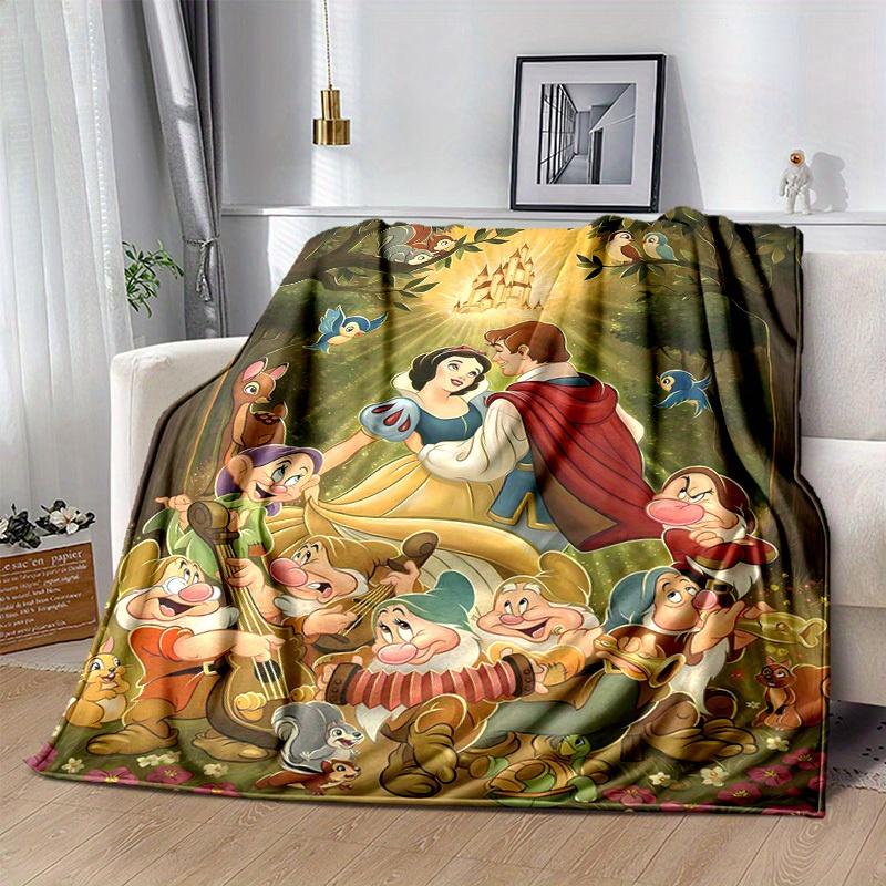 1pc, Enchanting Snow White and the Seven Dwarfs Home Decor Blanket: A Cozy Flannel Throw for Your Couch, Perfect Gift for Bedroom, Living Room