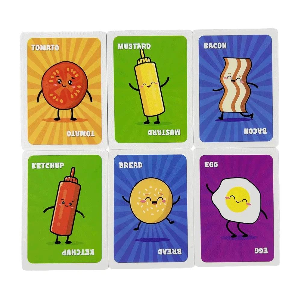 Gioco di Carte Veloce - Slap Burger 2-6 Giocatori Gioco da Tavolo Giochi per Famiglia e Amici Gioco di Carte Divertente Per Festa Campeggio Serata Giochi