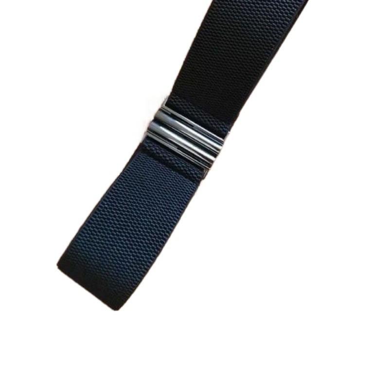Fashionable Korean Style Women's Versatile Black And Purple Elastic Waist Belt For Dresses