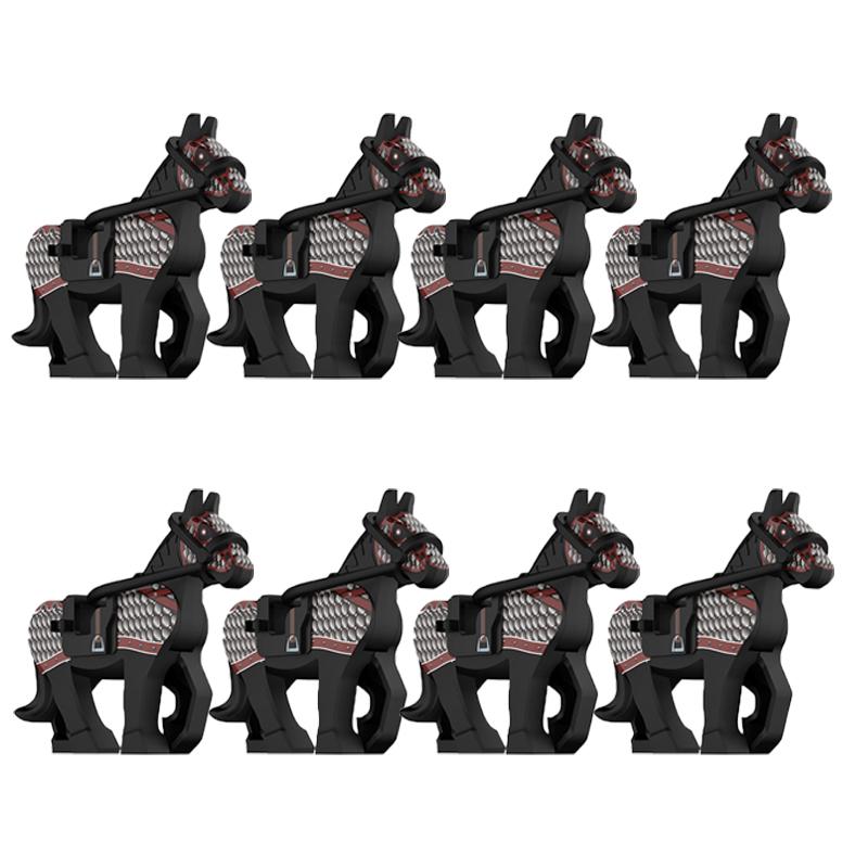 MOC Medieval Military Building Blocks Cavalry Regiment Knight Horse Animal Accessories Set Mini Bricks Buy Goods Boy Toy Gift