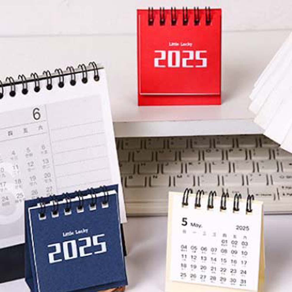 Coil Standing Flip 2024 2025 Calendar Agenda Organizer Mini Desk Calendar  Stationery