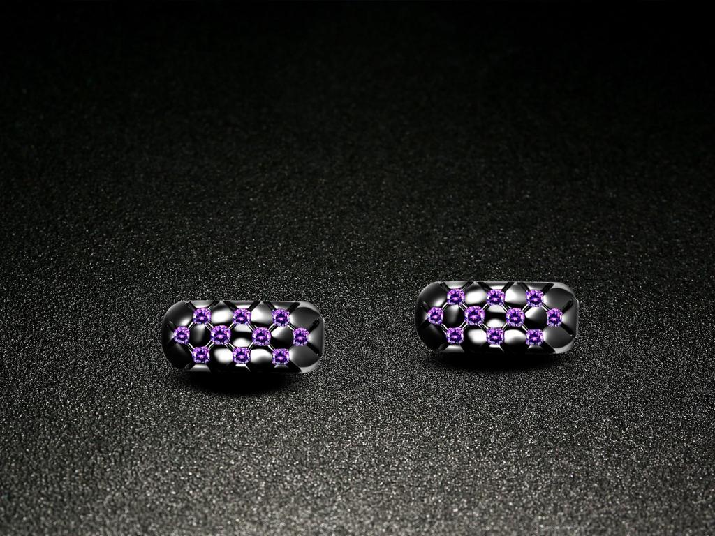 Elegant Black Gold Amethyst Earrings for Women – Creative and Fashionable Jewelry