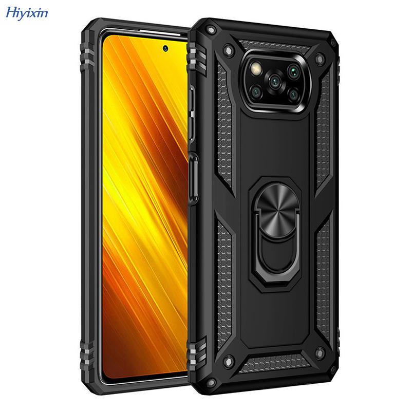 Applicable To Xiaomi POCO X3 Magnetic Bracket Protective Case Redmi Note14pro Ring Anti-drop Mobile Phone Case