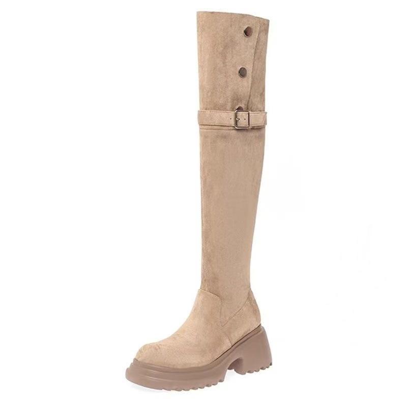 New Maillard high-heeled boots, children's thick-soled two-wear stacking boots, high knight boots