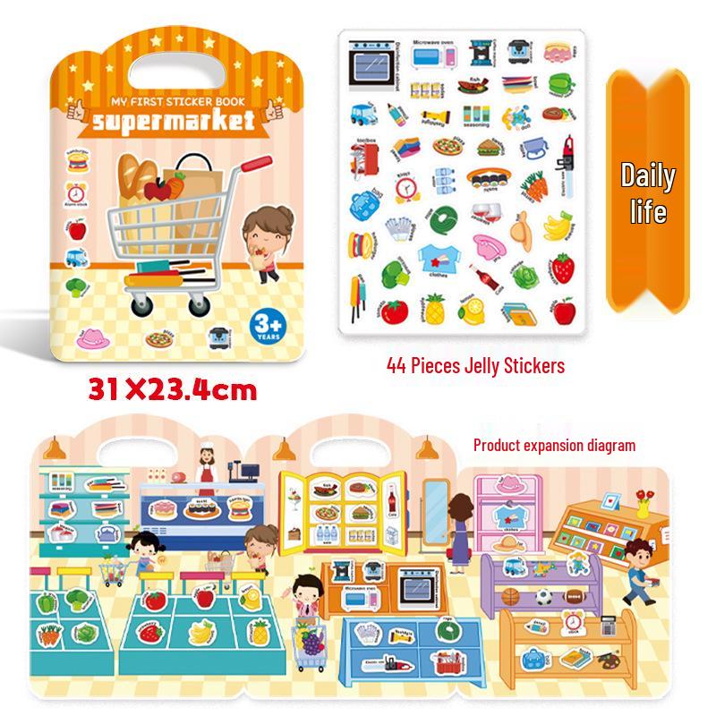 Early Education Quiet Sticker Book for Toddlers: Enlightenment and Cognitive Learning Puzzle