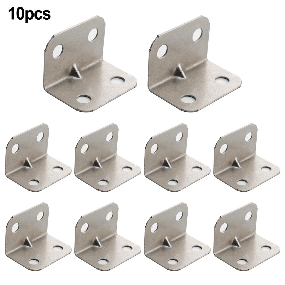 Strong L Angle Bracket for Furniture Cabinets 1020pcs Nickel Iron Coat Hardware 10pcs