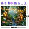 2D Fantasy Fairy Forest Tapestry Glowing Lights & Butterflies Home Decor