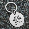 Best Teacher Ever Stainless Steel Keychain Thanksgiving Design Fashion Bag Pendant Practical Teacher's Day Appreciation Gift