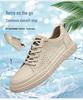 Men's Cowhide Retro Lace-up Summer Board Shoes - Breathable, Trendy, Casual