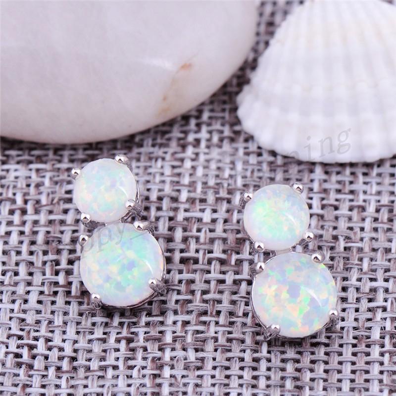 White Earrings Earrings Pendants Round Earrings Opal Jewelry
